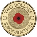 $2 2012 – Commemorative - Remembrance Day Poppy (coloured)