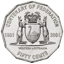 50c 2001 – Commemorative - Centenary of Federation - Western Australia